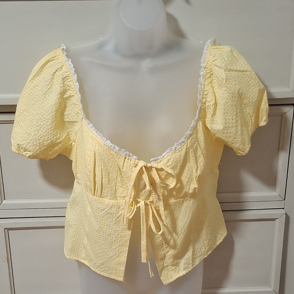 Live4Truth Pastel Yellow Tie Front Blouse💛